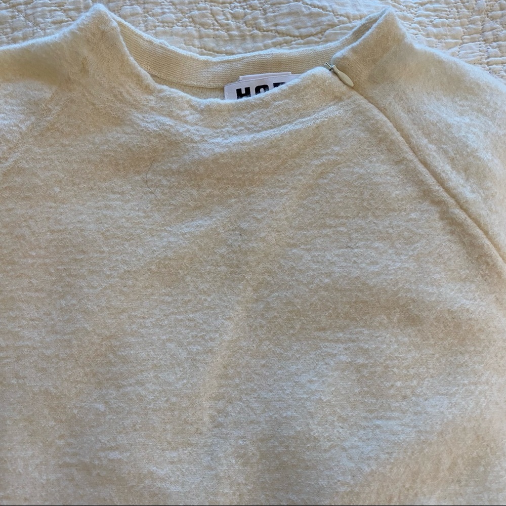 Hope White Oversized Mockneck Unisex Wool Sweater - Picture 7 of 14